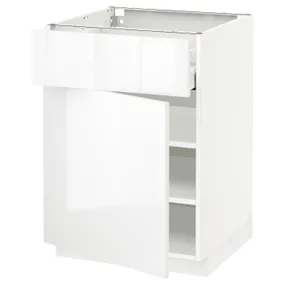 IKEA METOD МЕТОД / MAXIMERA МАКСІМЕРА, підлогова шафа з шухлядами та дверц, білий / РІНГХУЛЬТ білий, 60x60 см 494.604.15 фото