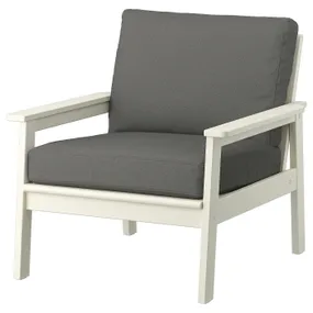 IKEA BONDHOLMEN БОНДХОЛЬМЕН, крісло, вуличне, білий / бежевий / Фрессон / Дувхольмен темно-сірий 895.453.71 фото