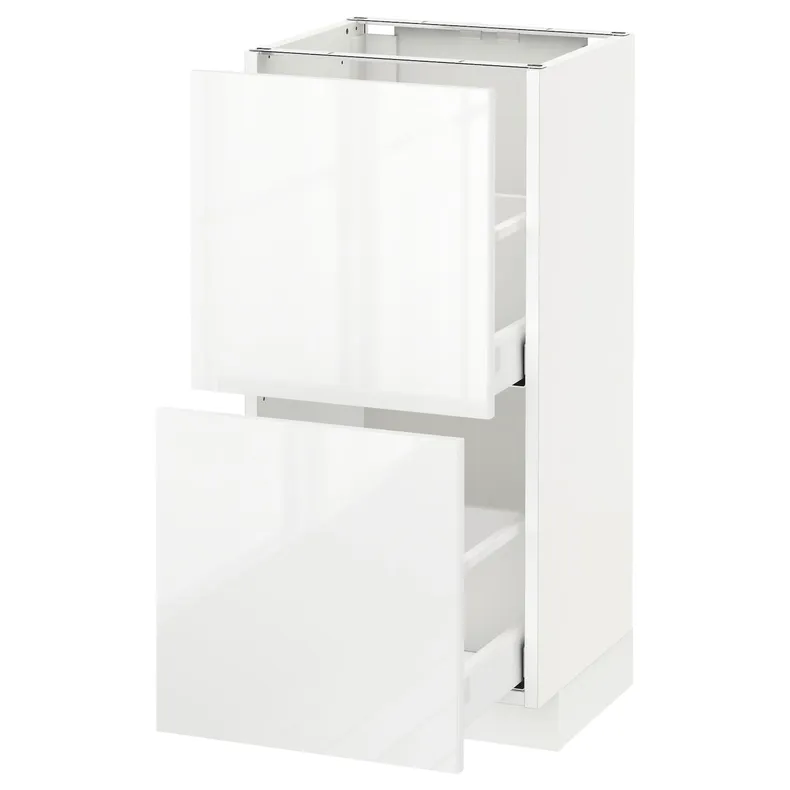 IKEA METOD МЕТОД / MAXIMERA МАКСИМЕРА, напольный шкаф с 2 ящиками, белый / Рингхульт белый, 40x37 см 290.514.14 фото №1