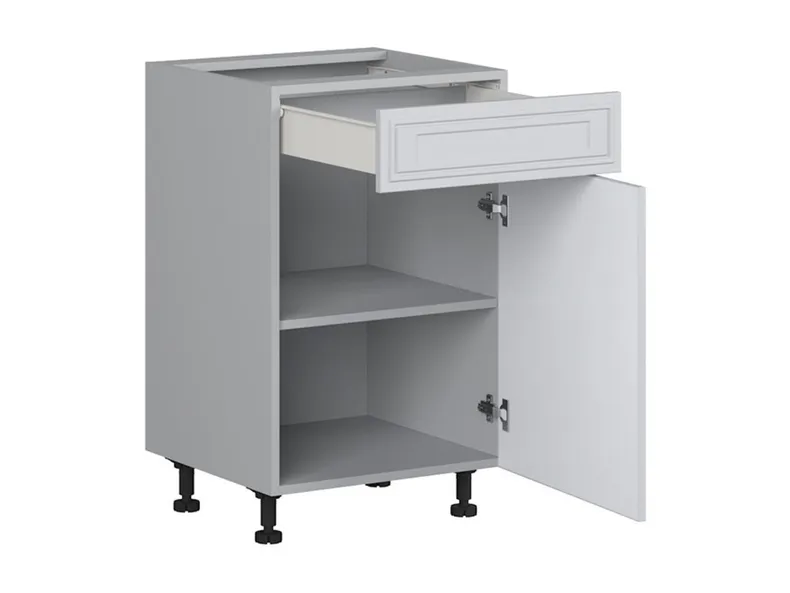 BRW Нижний кухонный шкаф Verdi 50 см левый с выдвижным ящиком светло-серый матовый, греноловый серый/светло-серый матовый FL_D1S_50/82_P/SMB-SZG/JSZM фото №3