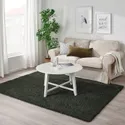 IKEA VINDEBÄK ВИНДЕБЭК, ковер, длинный ворс, тёмно-зелёный, 160x230 см 805.078.92 фото thumb №3