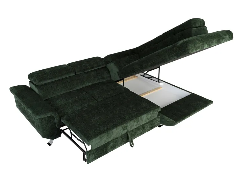 BRW Правобічний кутовий диван Rockford зі спальним місцем і ящиком для зберігання, зелений синель, Симфонія 11 NA-ROCKFORD-2F_BL-GB_BBEF51 фото №4
