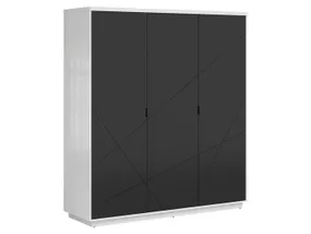 BRW Шкаф 3-дверный Форн 180 см белый глянец/черный матовый, белый глянцевый/черный матовый SZF3D-BIP/CAM фото