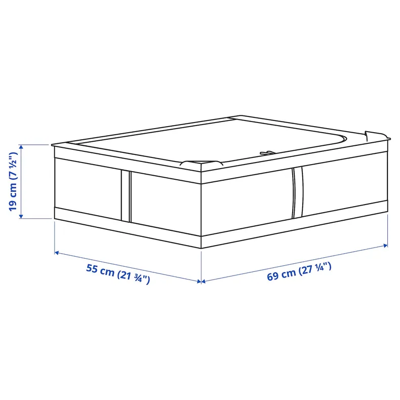 IKEA SKUBB СКУББ, коробка для зберігання, темно-сірий, 69x55x19 см 004.000.03 фото №4