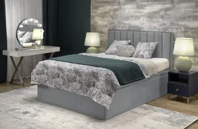 Ліжко двоспальне з підйомним механізмом HALMAR ASENTO 160x200 см сіре фото