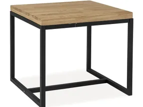 Журнальний стіл SIGNAL LORAS C натуральний шпон дуб / чорний, 60x60 см фото