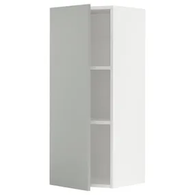 IKEA METOD МЕТОД, навесной шкаф с полками, белый / светло-серый, 40x100 см 895.391.67 фото