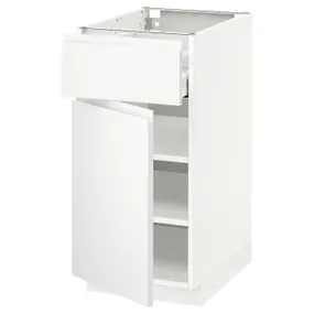 IKEA METOD МЕТОД / MAXIMERA МАКСИМЕРА, напольный шкаф с ящиком / дверцей, белый / Воксторп матовый белый, 40x60 см 894.668.92 фото