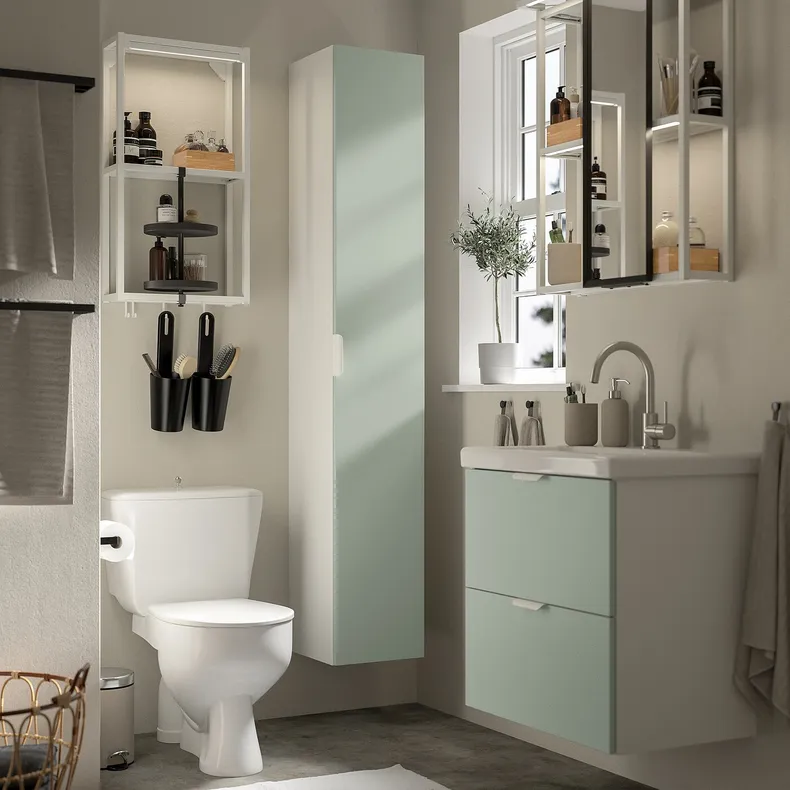 IKEA ENHET ЕНХЕТ, ванна, білий / блідо-сіро-зелений, 64x43x65 см 195.475.33 фото №2