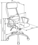 Кресло компьютерное офисное вращающееся HALMAR ZOOM ткань серая фото thumb №3