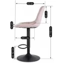 Барний стілець оксамитовий MEBEL ELITE ARCOS 2 Velvet, рожевий фото thumb №12