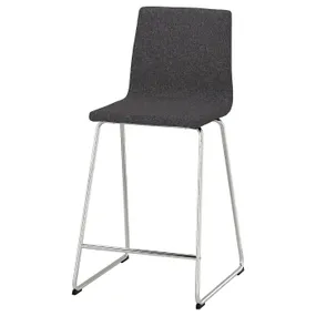 IKEA LILLÅNÄS ЛІЛЛОНЕС, барний стілець, хромований / ГУННАРЕД темно-сірий, 63 см 905.347.91 фото