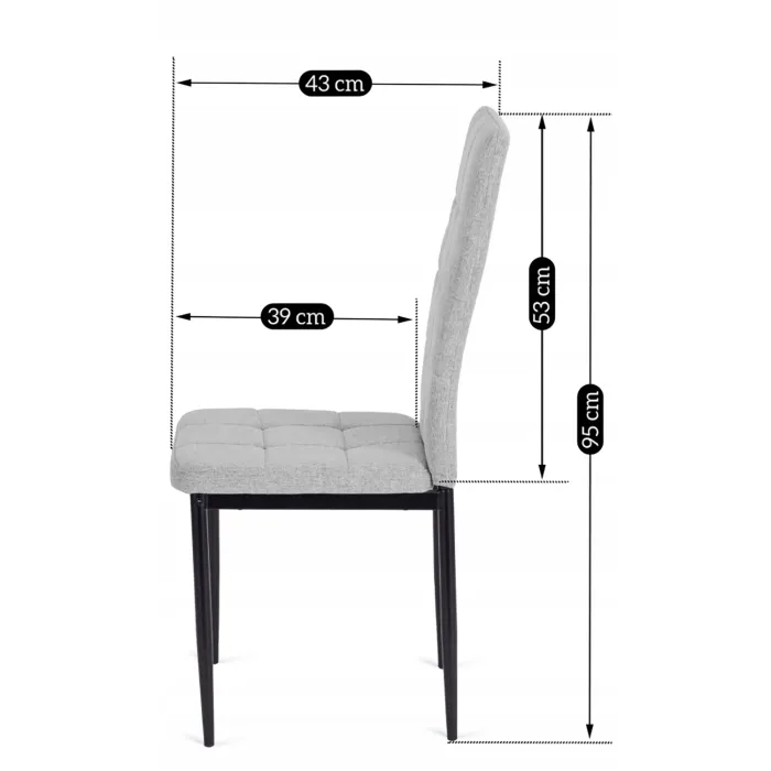 MEBEL ELITE Набір CLARK Стіл 120-160 см Artisan Дуб/Чорний та 6 стільців TEX Сірий фото №17