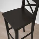 IKEA INGOLF ІНГОЛЬФ, барний стілець зі спинкою, коричневий і чорний, 74 см 902.485.15 фото thumb №5
