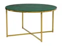 Стол круглый BRW Xana, 80х80 см, зеленый/золотой GREEN фото thumb №1