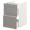 IKEA ENHET ЕНХЕТ, підлогова шафа під раковин з 2 шухл, біла / сіра рамка, 40x42x60 см 293.210.48 фото thumb №1