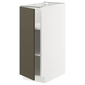 IKEA METOD МЕТОД, напольный шкаф с полками, белый/гавсторпский коричневый/бежевый, 30x60 см 995.589.09 фото