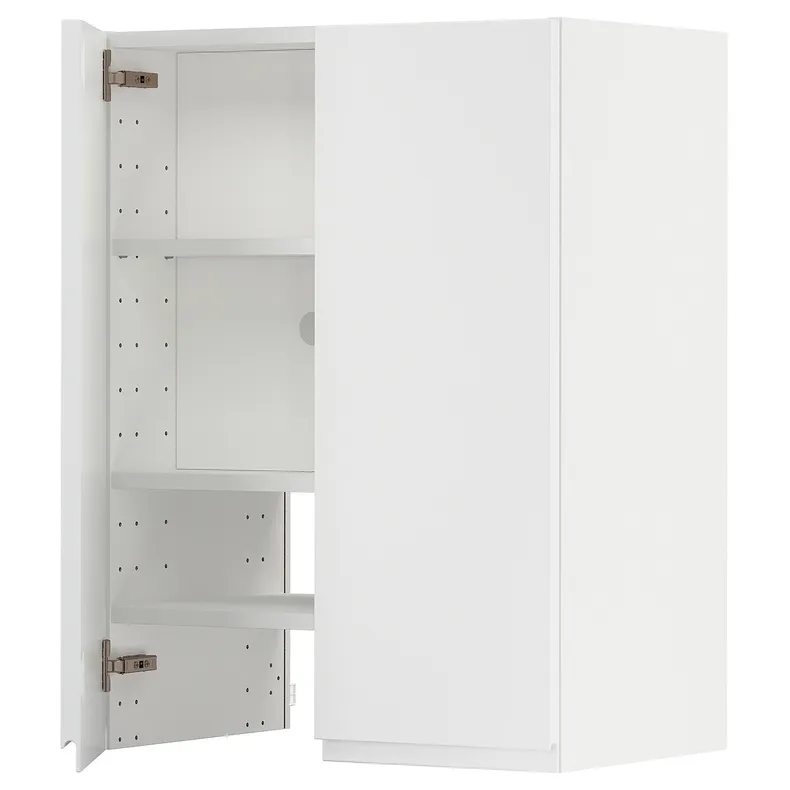 IKEA METOD МЕТОД, навесной шкаф д / вытяжки / полка / дверь, белый / Воксторп матовый белый, 60x80 см 895.045.49 фото №1