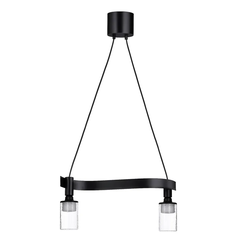 IKEA ACKJA АККЙА / MOLNART МОЛЬНАРТ, підвісний світильник із лампою, хвилястий чорний / трубчастий візерунок 895.371.30 фото №1