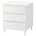 IKEA PLATSA ПЛАТСА, комод с 3 ящиками, белый / фонен белый, 60x57x73 см 492.772.47 фото thumb №1