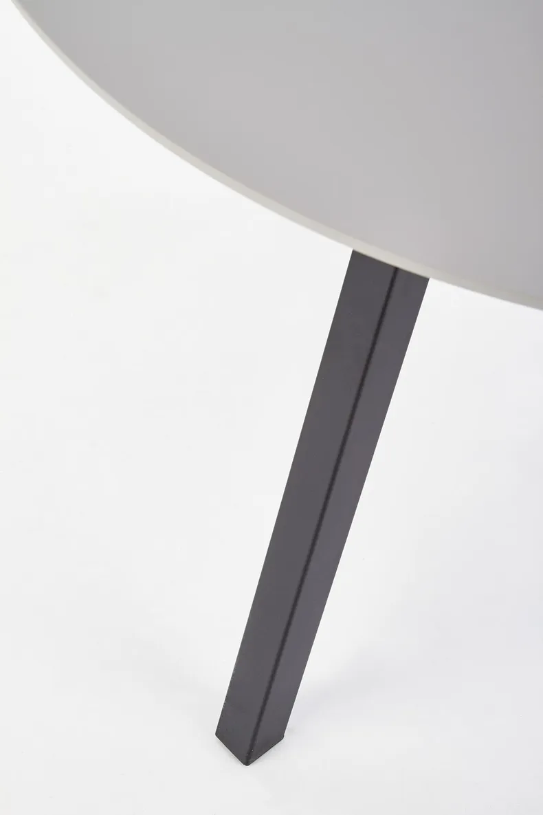 Круглий стіл кухонний HALMAR BALROG 100x100 см, каркас - чорний, стільниця - світло-сіра фото №6