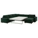 IKEA VIMLE ВІМЛЕ, кут диван-ліжко, 5-місн з кушеткою, з широкими підлокітниками/Djuparp темно-зелений 895.372.48 фото thumb №1