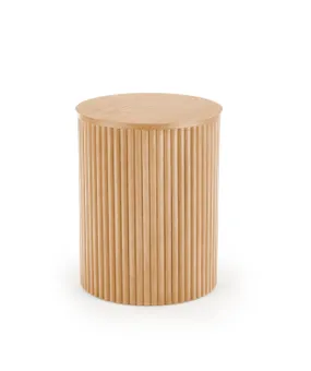 Журнальный столик деревянный круглый HALMAR WOODY S, 40x40 см, натуральный фото