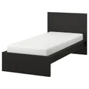 IKEA MALM МАЛЬМ, каркас ліжка, високий, чорно-коричневий, 90x200 см 802.494.93 фото thumb №1