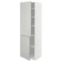 IKEA METOD МЕТОД, висока шафа із полицями / 2 дверцят, білий / Хавсторп світло-сірий, 60x60x200 см 095.390.10 фото