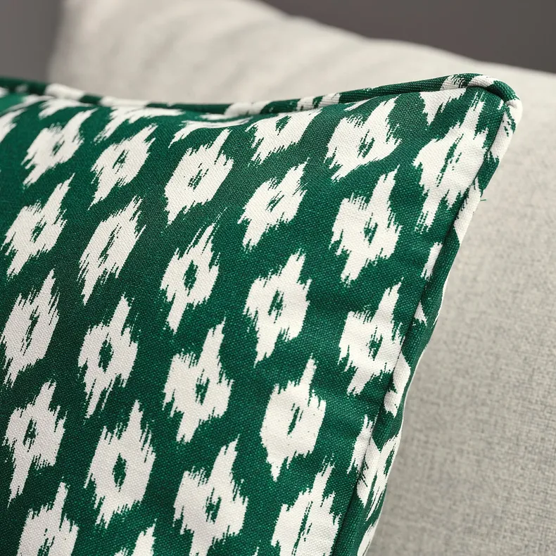 IKEA SKÅNEFIBBLA СКОНЕФИББЛА, чехол на подушку, Зеленый/белый, 50x50 см 705.827.21 фото №4