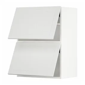 IKEA METOD МЕТОД, навісна шафа гориз 2 дверц нат мех, білий / стенсундський білий, 60x80 см 894.092.55 фото