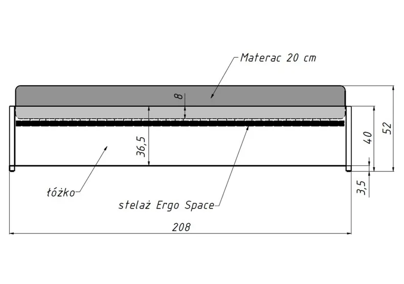 BRW Safru, 140 ліжко, Inari 91 Grey LO-SAFRU-140X200-G2_B5A68B фото №6