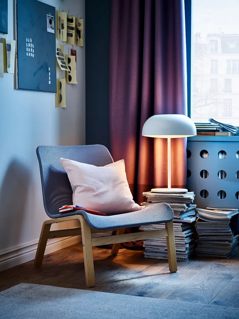 IKEA NOLMYRA НОЛЬМИРА, кресло, березовый шпон / серый 102.335.32 фото №2