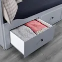 IKEA HEMNES ХЕМНЭС, кушетка с 2 матрасами/3ящиками, серый/Еготнес твердый, 80x200 см 494.281.14 фото thumb №6