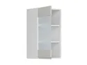 BRW Кухонный шкаф Sole 40 см верхний левый с витриной светло-серый глянец, альпийский белый/светло-серый глянец FH_G_40/72_LV-BAL/XRAL7047 фото thumb №3