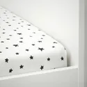 IKEA BUSENKEL БУСЕНКЕЛЬ, натяжная простыня, звездный узор / белый, 90x200 см 105.231.88 фото thumb №3