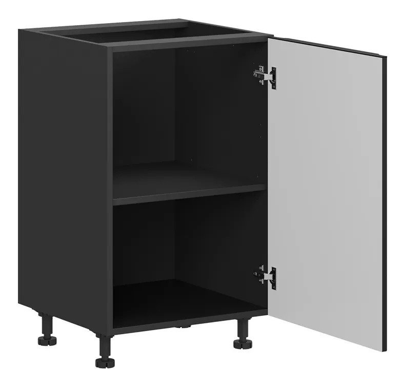 BRW Sole L6 базовый шкаф для кухни 50 см правый черный матовый, черный/черный матовый FM_D_50/82_P-CA/CAM фото №3