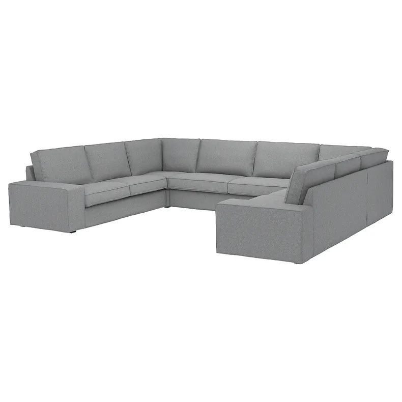 IKEA KIVIK КІВІК, диван U-подібної форми, 7-місний, Tibbleby бежевий/сірий 894.405.76 фото №1