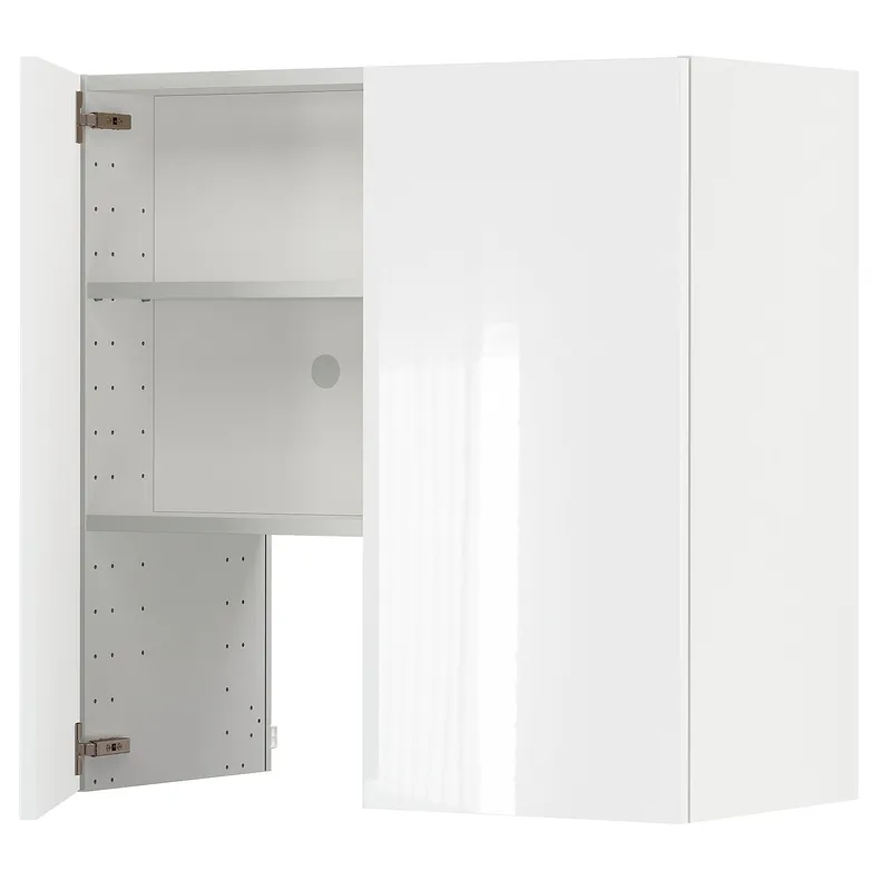 IKEA METOD МЕТОД, навесной шкаф д / вытяжки / полка / дверь, белый / светло-серый, 80x80 см 995.043.51 фото №1