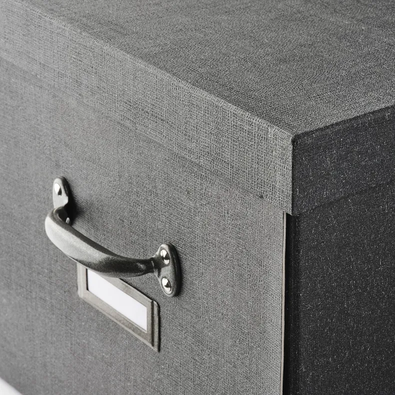 IKEA TJOG ЧУГ, коробка с крышкой, тёмно-серый, 35x56x30 см 804.776.68 фото №3