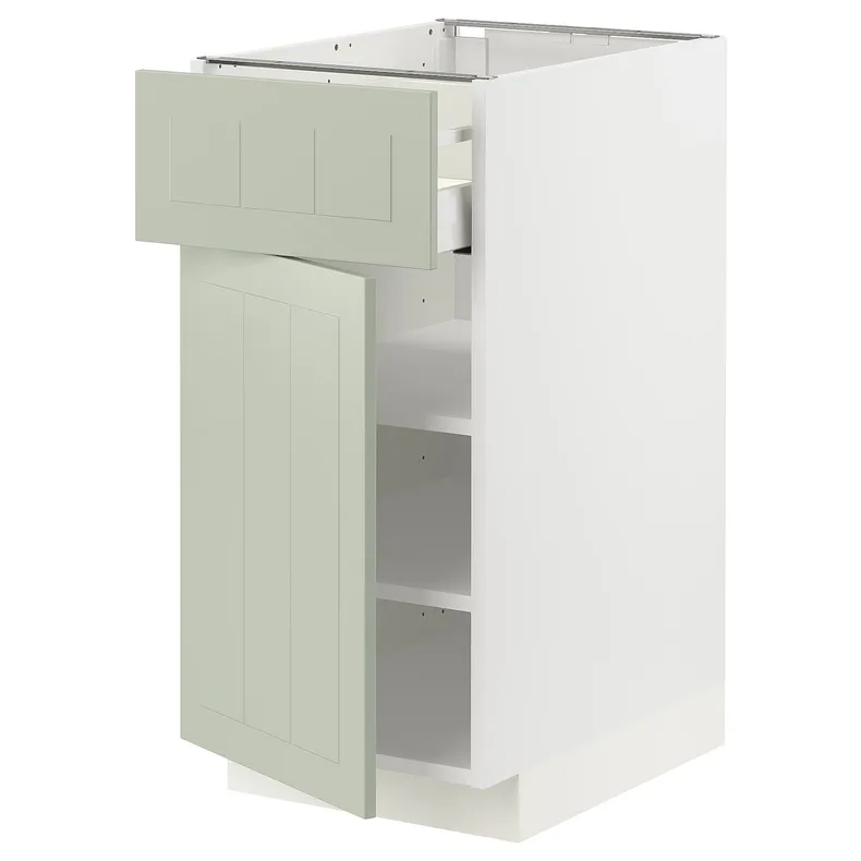 IKEA METOD МЕТОД / MAXIMERA МАКСІМЕРА, підлогова шафа з шухлядами та дверц, білий / Стенсунд світло-зелений, 40x60 см 494.869.29 фото №1