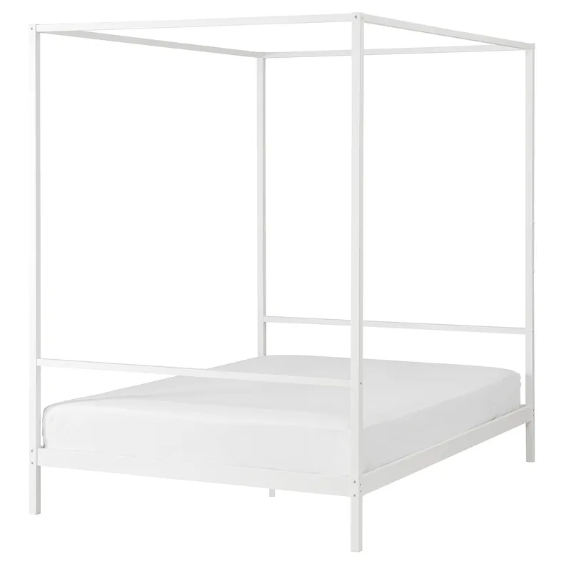 IKEA VITARNA ВИТАРНА, каркас кровати на 4-х стойках, белый, 140x200 см 605.736.80 фото №2