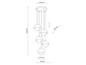 BRW Bono 5-точечный стеклянный подвесной светильник бежевого и белого цвета 095393 фото thumb №7