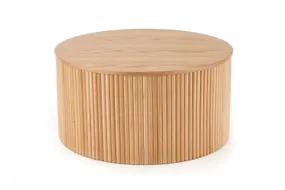 Журнальный столик деревянный круглый HALMAR WOODY, 80x80 см, натуральный фото