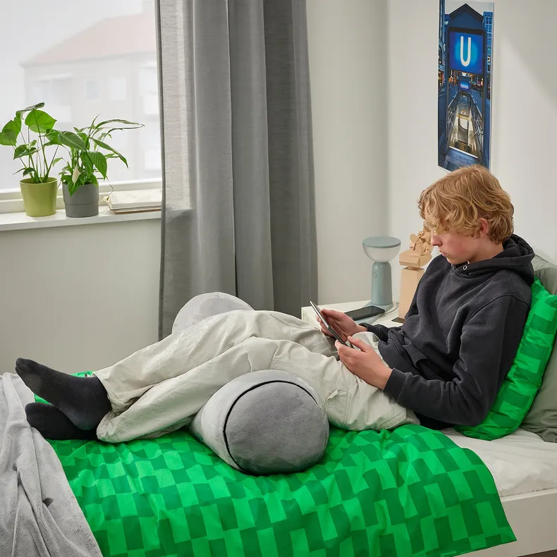 IKEA BLÅSKATA БЛОСКАТА, подушка, у формі циліндра/світло-сірий, 80 см 505.695.13 фото №3