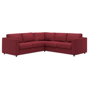 IKEA VIMLE ВИМЛЕ, 4-местный угловой диван, Красный/коричневый 994.344.57 фото