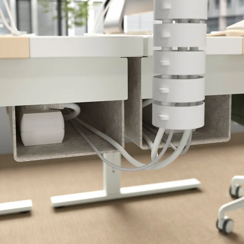 IKEA MITTZON МІТТЗОН, стіл регульований, електричний okl береза / білий, 120x60 см 695.264.82 фото №12