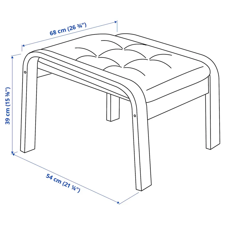 IKEA POÄNG ПОЭНГ, кресло с табуретом для ног, черный / коричневый / светло-зеленый 995.019.27 фото №6