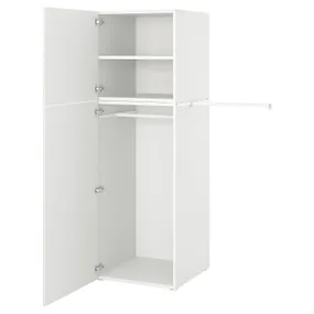 IKEA PLATSA ПЛАТСА, гардероб із 2 дверцятами, білий / ФОННЕС білий, 90-107x57x181 см 794.372.87 фото