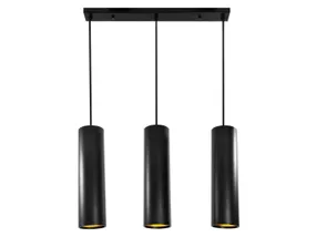 BRW Трехточечный металлический подвесной светильник Lati черный и золотой 093046 фото